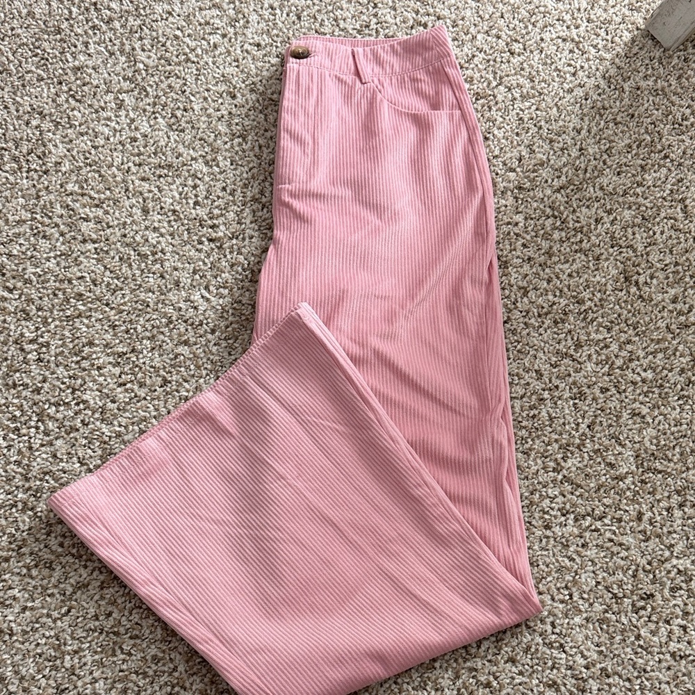 SHEIN Pink Flare Pants